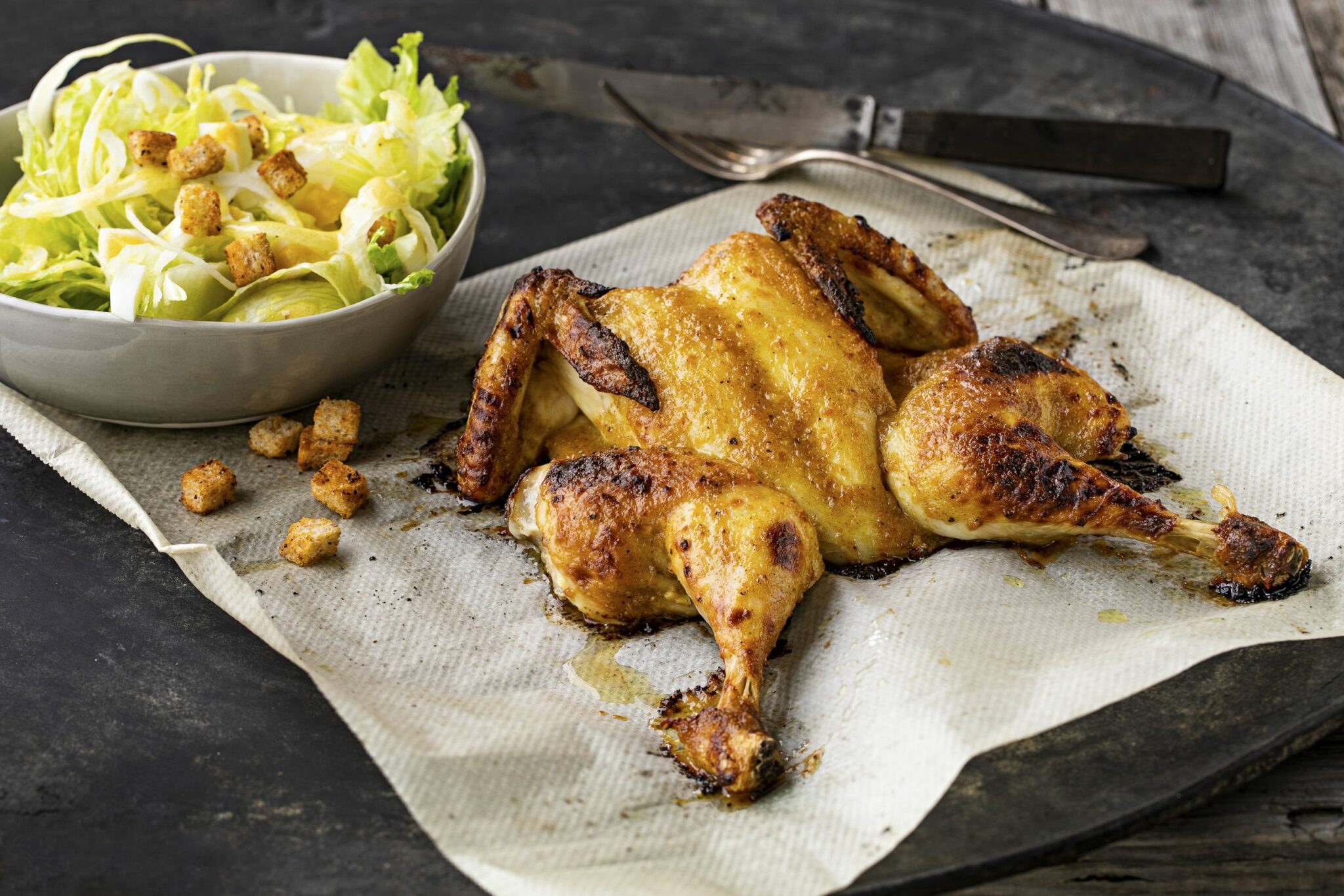 Poulet en crapaudine (à la portugaise) au barbecue Mes petites recettes .fr Poulet en crapaudine (à la portugaise) au barbecue Mes petites recettes .fr